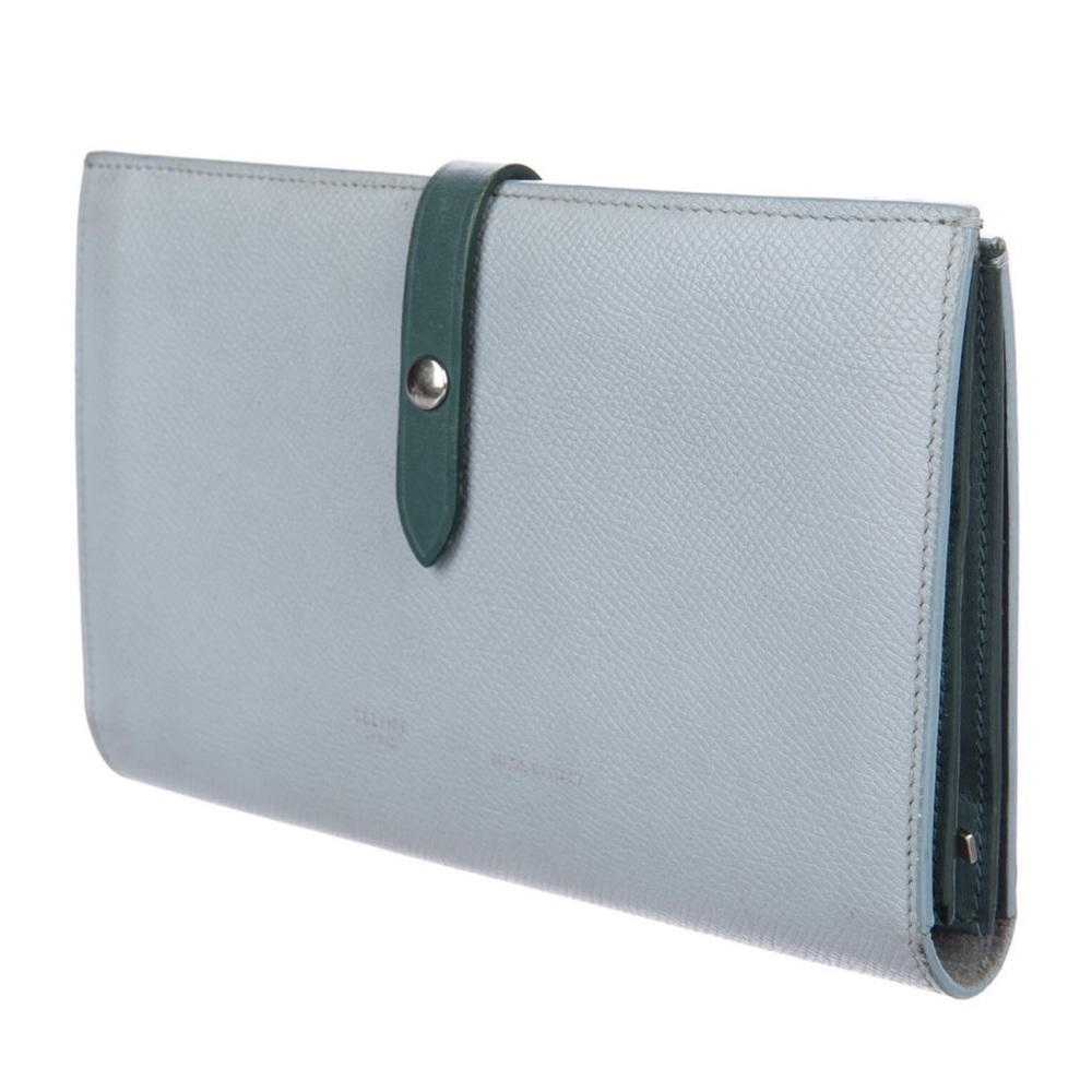 Celine blue Leather French Purse wallet